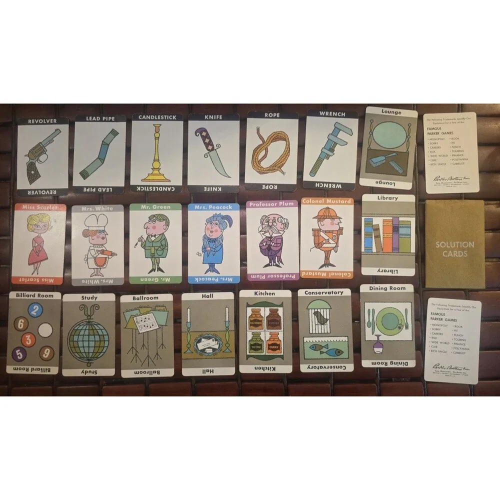 CLUE Mystery Detective Board Game 1963 Parker Brothers Board Game Complete